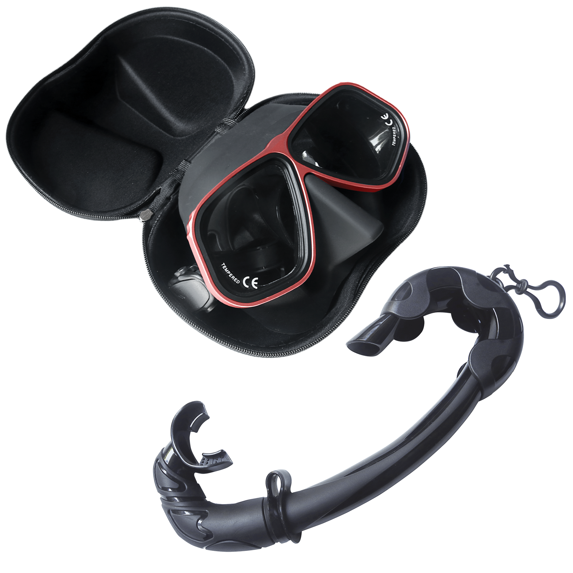 coral corail 
snorkel tuba